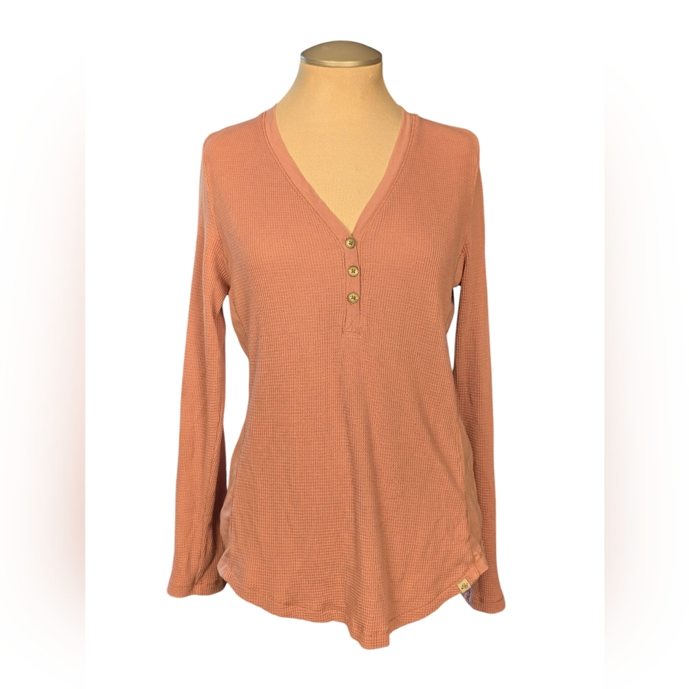 Eddie Bauer Women's Myriad Thermal-Jersey Mix Henley - Rose